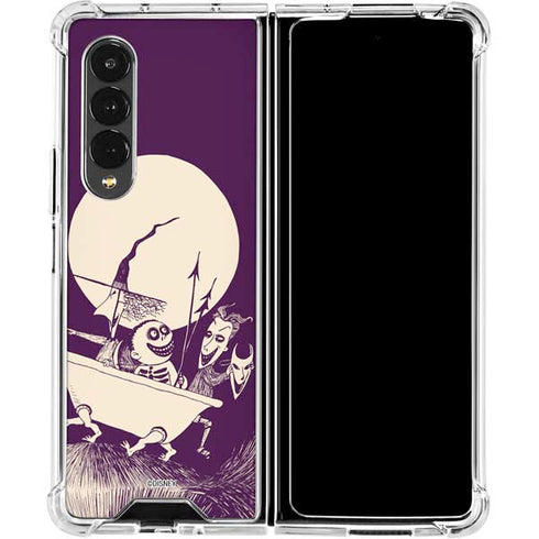 Disney The Nightmare Before Christmas Lock Shock and Barrel Art Galaxy Z Fold4 5G Clear Case